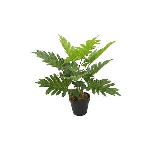 PHILODENDRON ΦΥΤΟ ΤΕΧΝΗΤΟ ΣΕ ΓΛΑΣΤΡΑ 45cm PEVA ΠΡΑΣΙΝΟ