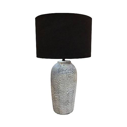 MARBUK ΦΩΤΙΣΤΙΚΟ ΕΠΙΤΡΑΠΕΖΙΟ 17x17x60cm ΚΕΡΑΜΙΚΟ ΓΚΡΙ ΥΦΑΣΜΑ ΜΑΥΡΟ