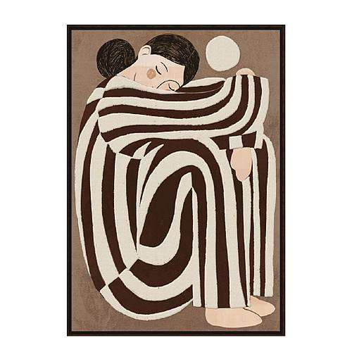 ABBI B ΠΙΝΑΚΑΣ ΔΙΑΚΟΣΜΗΤΙΚΟΣ ΜΕ ΚΟΡΝΙΖΑ 80x120x4.3cm ΚΑΜΒΑΣ ΜΠΕΖ ΚΑΦΕ PS