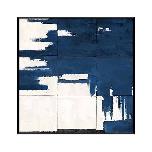 GEOMETRY OF TIME ΠΙΝΑΚΑΣ ΔΙΑΚΟΣΜΗΤΙΚΟΣ ΜΕ ΚΟΡΝΙΖΑ 80x80x4cm ΚΑΜΒΑΣ ΜΠΛΕ ΛΕΥΚΟ PP