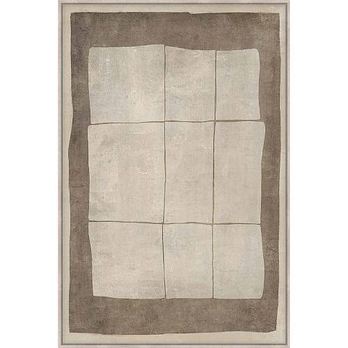 SQUARE LINES ΠΙΝΑΚΑΣ ΔΙΑΚΟΣΜΗΤΙΚΟΣ ΜΕ ΚΟΡΝΙΖΑ 80x120x4cm ΚΑΜΒΑΣ ΜΠΕΖ ΚΑΦΕ PP