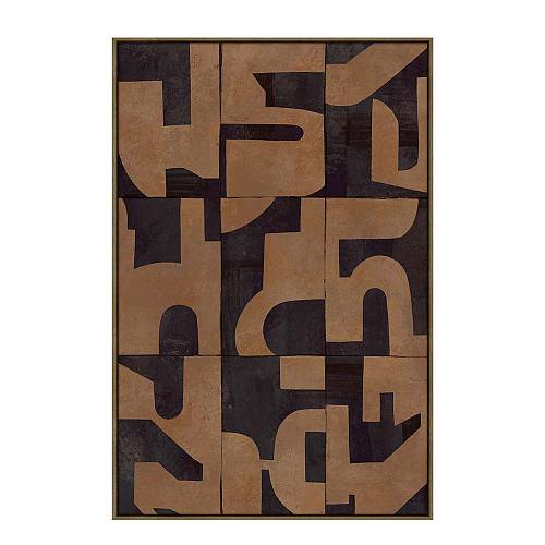 ABSTRACT SHAPE ΠΙΝΑΚΑΣ ΔΙΑΚΟΣΜΗΤΙΚΟΣ ΜΕ ΚΟΡΝΙΖΑ 80x120x4cm ΚΑΜΒΑΣ ΚΑΦΕ PP