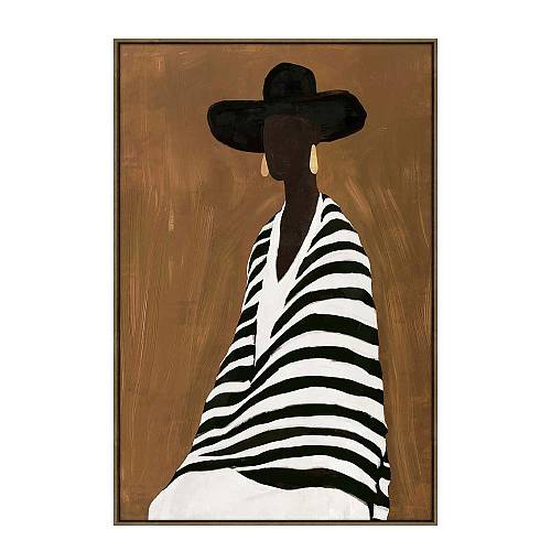 TIMELESS ELEGANCE C ΠΙΝΑΚΑΣ ΔΙΑΚΟΣΜΗΤΙΚΟΣ ΜΕ ΚΟΡΝΙΖΑ 80x120x4cm ΚΑΜΒΑΣ ΚΑΦΕ ΜΠΕΖ PP ΜΑΥΡΟ