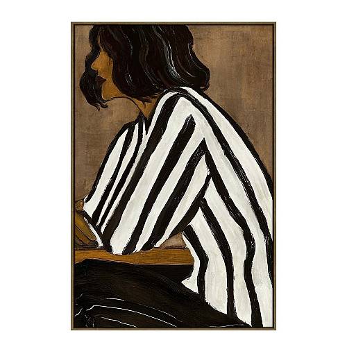 STILL BEAUTY ΠΙΝΑΚΑΣ ΔΙΑΚΟΣΜΗΤΙΚΟΣ ΜΕ ΚΟΡΝΙΖΑ 80x120x4cm ΚΑΜΒΑΣ ΚΑΦΕ ΜΑΥΡΟ PP