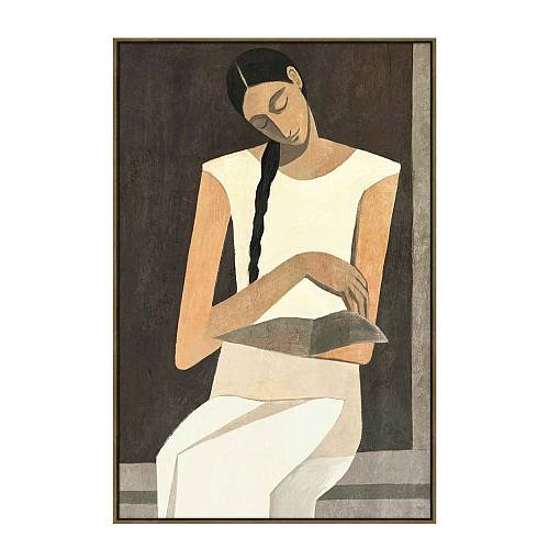 SERENITY A ΠΙΝΑΚΑΣ ΔΙΑΚΟΣΜΗΤΙΚΟΣ ΜΕ ΚΟΡΝΙΖΑ 80x120x4cm ΚΑΜΒΑΣ ΜΠΕΖ ΚΑΦΕ PP