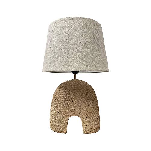 CAPSULE ΦΩΤΙΣΤΙΚΟ ΕΠΙΤΡΑΠΕΖΙΟ 30.5x30.5x45cm POLYRESIN TERRACOTTA ΑΝΟΙΧΤΟ ΥΦΑΣΜΑ OFF WHITE