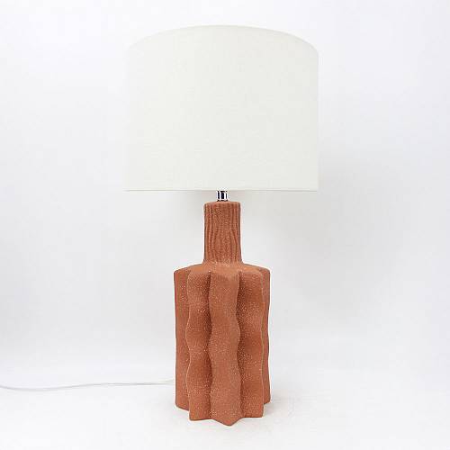 EGLI ΦΩΤΙΣΤΙΚΟ ΕΠΙΤΡΑΠΕΖΙΟ 32x32x56cm ΚΕΡΑΜΙΚΟ TERRACOTTA ΛΙΝΟ ΛΕΥΚΟ