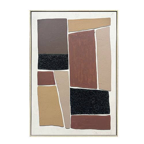 FRACTAL A ΠΙΝΑΚΑΣ ΔΙΑΚΟΣΜΗΤΙΚΟΣ ΜΕ ΚΟΡΝΙΖΑ 82.6x4.3x122.6cm ΚΑΜΒΑΣ ΜΠΕΖ ΚΑΦΕ ΜΑΥΡΟ PS