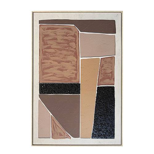 FRACTAL B ΠΙΝΑΚΑΣ ΔΙΑΚΟΣΜΗΤΙΚΟΣ ΜΕ ΚΟΡΝΙΖΑ 82.6x4.3x122.6cm ΚΑΜΒΑΣ ΜΠΕΖ ΚΑΦΕ ΜΑΥΡΟ PS