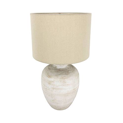 ORILIA ΦΩΤΙΣΤΙΚΟ ΕΠΙΤΡΑΠΕΖΙΟ 35x35x61cm ΜΕΤΑΛΛΟ ΛΕΥΚΟ ΜΠΕΖ ΚΑΜΒΑΣ