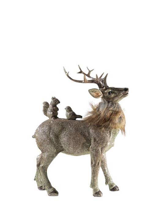 ΧΡΙΣΤΟΥΓΕΝΝΙΑΤΙΚΟΣ ΠΟΛΥΕΣΤΕΡΙΚΟΣ ΤΑΡΑΝΔΟΣ   ΜΕ ΓΟΥΝΑ ΚΑΦΕ 16,5Χ9Χ22,5ΕΚ