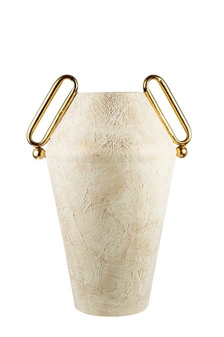 ΜΕΤΑΛΛΙΚΟ ΒΑΖΟ ΛΕΥΚΟ ΧΡΥΣΟ ΜΕ ΧΡΥΣΑ ΧΕΡΟΥΛΙΑ 33Χ26Χ46ΕΚ