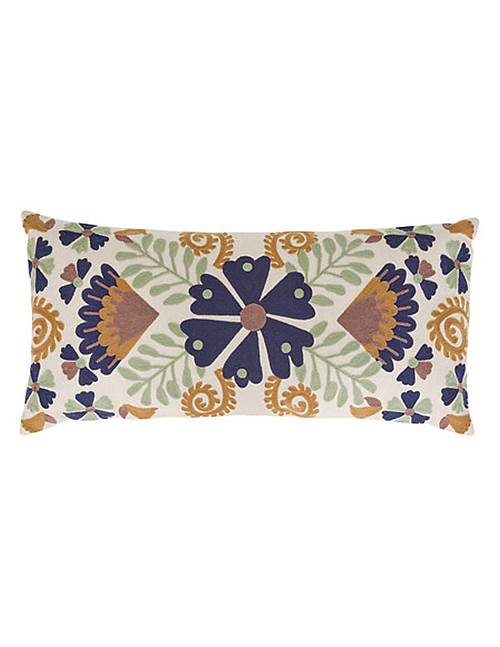 Μαξιλάρι κεντητά λουλούδια 35x75cm