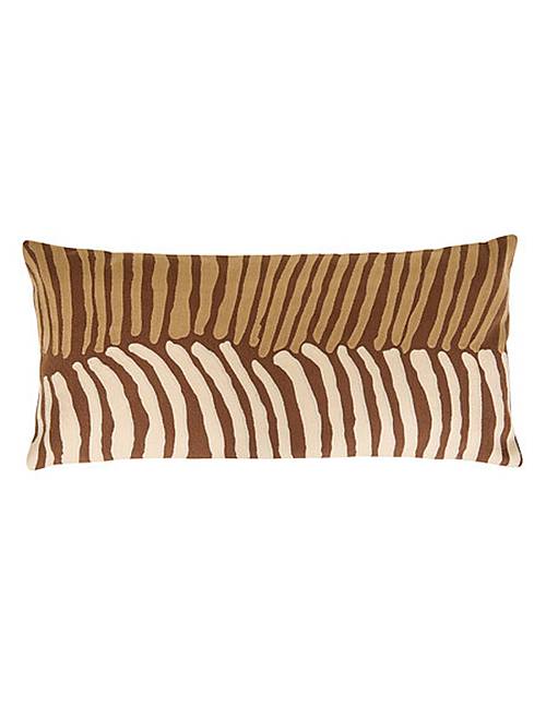 Μαξιλάρι πλεκτό καφέ/μπεζ ρίγες 35x75cm