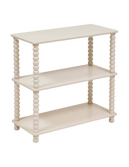 Ραφιέρα εκρού MDF/σκαλιστά πόδια 75x34x75cm