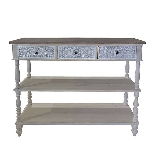 ΞΥΛΙΝΗ ΔΙΑΚΟΣΜΗΤΙΚΗ ΚΟΝΣΟΛΑ ΜΕ ΣΥΡΤΑΡΙΑ ΠΑΛΑΙΩΜΕΝΟ - 120x40x105.5cm 1/ΚΙΒ