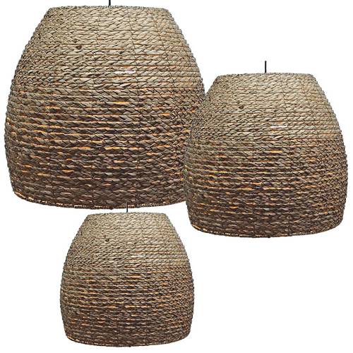 ΦΩΤΙΣΤΙΚΟ ΣΕΤ/3 ΟΡΟΦΗΣ ΚΡΕΜΑΣΤΟ ΚΑΦΕ ΨΑΘΙΝΟ L:46.5x43.5, M:40.5x36.5, S:35.5x30 2/30ΚΙΒ