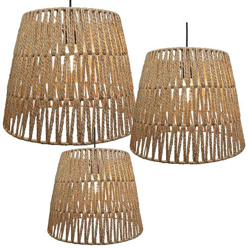 ΦΩΤΙΣΤΙΚΟ ΣΕΤ/3 ΟΡΟΦΗΣ ΚΡΕΜΑΣΤΟ ΚΑΦE ΜΕ ΣΧΟΙΝΙ ΚΑΙ ΠΛΕΞΗ - L:40.5x29.5, M:35.5x24, S:30.5x19 3/20ΚΙΒ