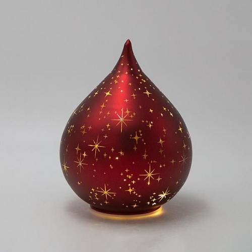 ΦΩΤΙΖΟΜΕΝΟ ΔΑΚΡΥ, ΚΟΚΚΙΝΟ, ΜΕ ΑΣΤΕΡΑΚΙΑ, 15x15x20cm