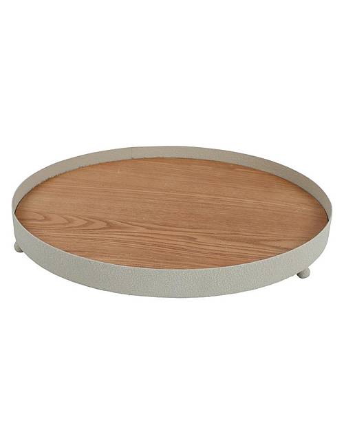 Δίσκος μεταλ.εκρού με ξύλο Φ40x5cm