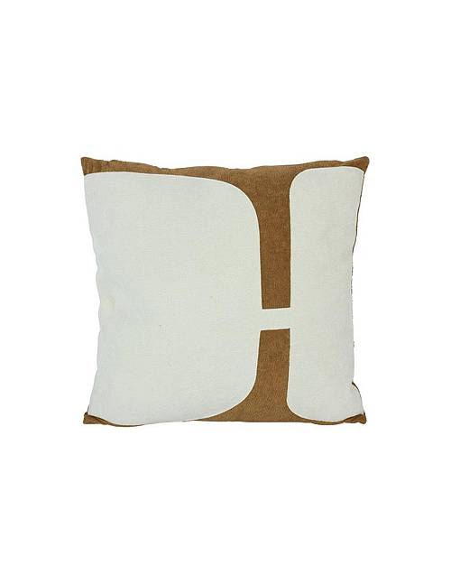 Μαξιλάρι λευκό με σχ.καφέ 45Χ45