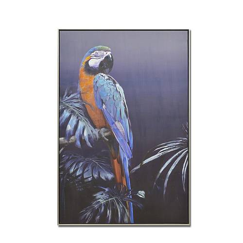 BLUΕ PARROT ΠΙΝΑΚΑΣ ΔΙΑΚΟΣΜΗΣΗΣ 82x122x5cm ΚΑΜΒΑΣ ΠΟΛΥΧΡΩΜΟ ΞΥΛΟ