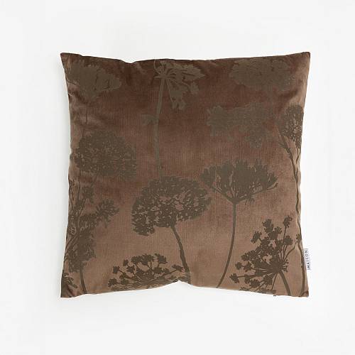 PEONY ΔΙΑΚΟΣΜΗΤΙΚΟ ΜΑΞΙΛΑΡΙ 45x45cm ΒΕΛΟΥΔΟ ΚΑΦΕ