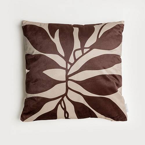 LIANA ΔΙΑΚΟΣΜΗΤΙΚΟ ΜΑΞΙΛΑΡΙ 45x45cm ΒΕΛΟΥΔΟ ΜΠΕΖ ΚΑΦΕ ΓΚΡΙ