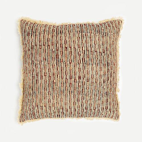 FIRED BRICK B ΔΙΑΚΟΣΜΗΤΙΚΟ ΜΑΞΙΛΑΡΙ 50x50cm ΒΑΜΒΑΚΙ ΚΕΡΑΜΙΔΙ ΜΠΕΖ ΒΙΣΚΟΖΗ