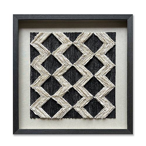 EARTH CRAFT ΠΙΝΑΚΑΣ ΔΙΑΚΟΣΜΗΣΗΣ 60x60x4cm ΧΑΡΤΙ ΜΑΥΡΟ ΜΠΕΖ ΓΥΑΛΙ ΜΑΥΡΟ