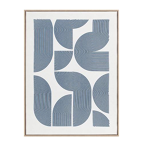 AZURE HEAVEN ΠΙΝΑΚΑΣ ΔΙΑΚΟΣΜΗΣΗΣ 60x80x5cm ΚΑΜΒΑΣ ΛΕΥΚΟ ΜΠΛΕ ΣΚΟΥΡΟ ΞΥΛΟ ΦΥΣΙΚΟ