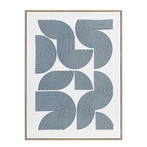 AZURE HEAVEN ΠΙΝΑΚΑΣ ΔΙΑΚΟΣΜΗΣΗΣ 60x80x5cm ΚΑΜΒΑΣ ΛΕΥΚΟ ΜΠΛΕ ΣΚΟΥΡΟ ΞΥΛΟ ΦΥΣΙΚΟ