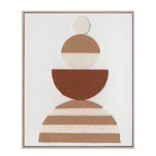 BOHO BALANCE ΠΙΝΑΚΑΣ ΔΙΑΚΟΣΜΗΣΗΣ 80x100x5cm ΚΑΜΒΑΣ TERRACOTTA ΜΠΕΖ ΞΥΛΟ ΦΥΣΙΚΟ