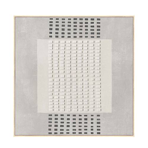 FRAMED DREAM ΠΙΝΑΚΑΣ ΔΙΑΚΟΣΜΗΤΙΚΟΣ ΜΕ ΚΟΡΝΙΖΑ 80x80x4cm ΚΑΜΒΑΣ ΓΚΡΙ ΑΝΟΙΧΤΟ ΜΠΕΖ ΞΥΛΟ