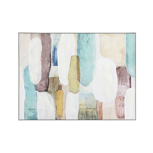 MINT AIR ΠΙΝΑΚΑΣ ΔΙΑΚΟΣΜΗΤΙΚΟΣ ΜΕ ΚΟΡΝΙΖΑ 90x120x4cm ΚΑΜΒΑΣ ΠΟΛΥΧΡΩΜΟ ΞΥΛΟ ΑΣΠΡΟ