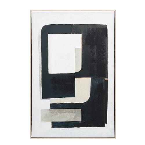 DEL SIL ΠΙΝΑΚΑΣ ΔΙΑΚΟΣΜΗΤΙΚΟΣ ΜΕ ΚΟΡΝΙΖΑ 80x120x4cm ΚΑΜΒΑΣ ΜΑΥΡΟ ΓΚΡΙ ΜΠΕΖ ΞΥΛΟ ΦΥΣΙΚΟ