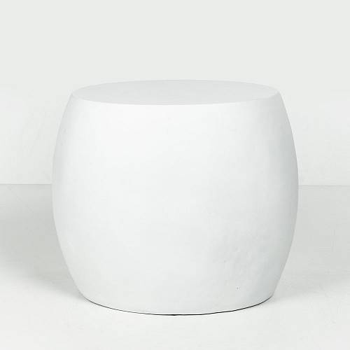 LITHOS OVAL SIDE TABLE ΛΕΥΚΟ 62x43.5x53cm