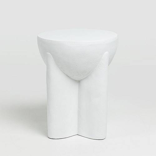 LITHOS HANDLE SIDE TABLE ΛΕΥΚΟ 36.5x36.5x46.5cm