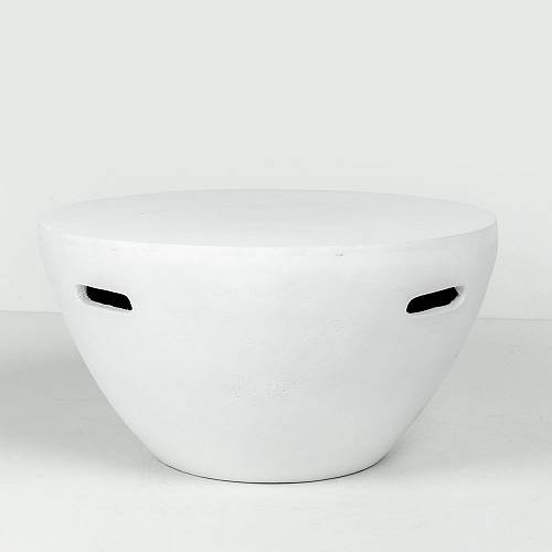 LITHOS CENTRAL COFFEE TABLE ΛΕΥΚΟ 68x68x36cm