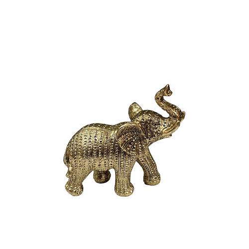 ΔΙΑΚΟΣΜΗΤΙΚΟ ΠΟΛΥΕΣΤΕΡΙΚΟ ΧΡΥΣΟ ΕΛΕΦΑΝΤΑΚΙ - ΑΝΑΓΛΥΦΟ ΜΟΤΙΒΟ - 13x5x14cm 48/KIB