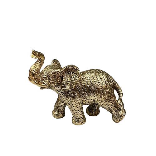 ΔΙΑΚΟΣΜΗΤΙΚΟ ΠΟΛΥΕΣΤΕΡΙΚΟ ΧΡΥΣΟ ΕΛΕΦΑΝΤΑΚΙ - ΑΝΑΓΛΥΦΟ ΜΟΤΙΒΟ - 16x8x15.5cm 24/KIB