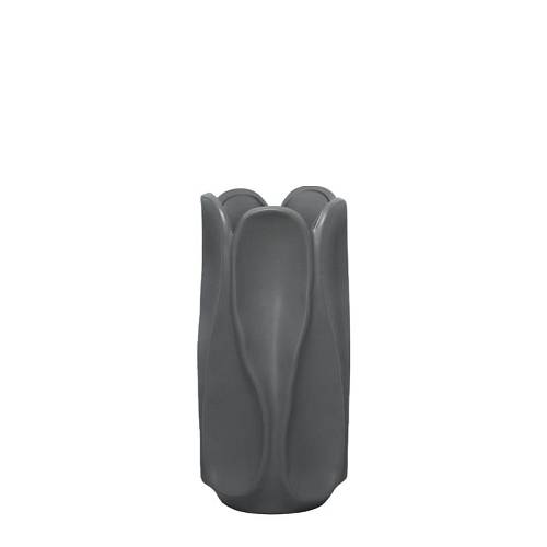 ΒΑΖΟ ΣΚΟΥΡΟ ΓΚΡΙ ΚΕΡΑΜΙΚΟ ΜΕ ΠΤΥΧΩΣΕΙΣ - 14.7x30cm 1/12ΚΙΒ