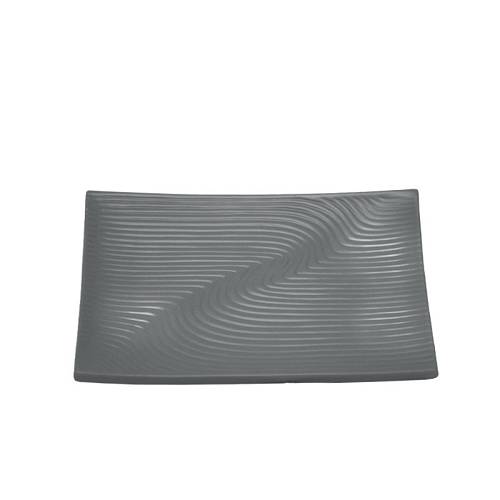 ΔΙΑΚΟΣΜΗΤΙΚΗ ΚΕΡΑΜΙΚΗ ΠΙΑΤΕΛΑ ΓΚΡΙ ΓΡΑΜΜΩΤΟ - 33.2x20.3x3.5cm 3/24ΚΙΒ