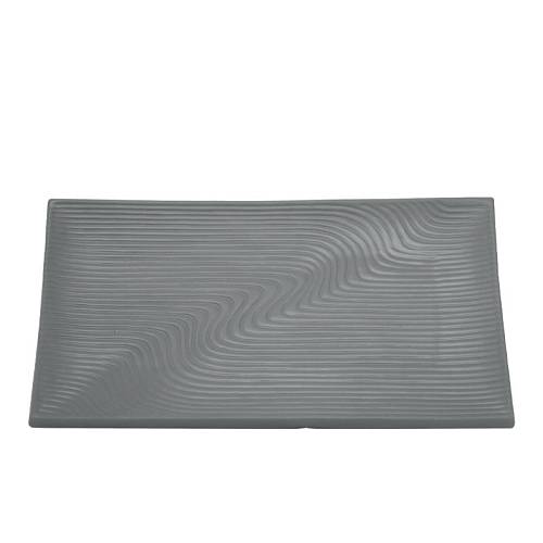 ΔΙΑΚΟΣΜΗΤΙΚΗ ΚΕΡΑΜΙΚΗ ΠΙΑΤΕΛΑ ΓΚΡΙ ΓΡΑΜΜΩΤΟ - 49.6x27x5cm 3/12ΚΙΒ