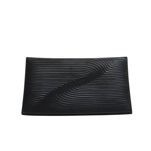 ΔΙΑΚΟΣΜΗΤΙΚΗ ΚΕΡΑΜΙΚΗ ΠΙΑΤΕΛΑ ΜΑΥΡΟ ΓΡΑΜΜΩΤΟ - 33.2x20.3x3.5cm 3/24ΚΙΒ