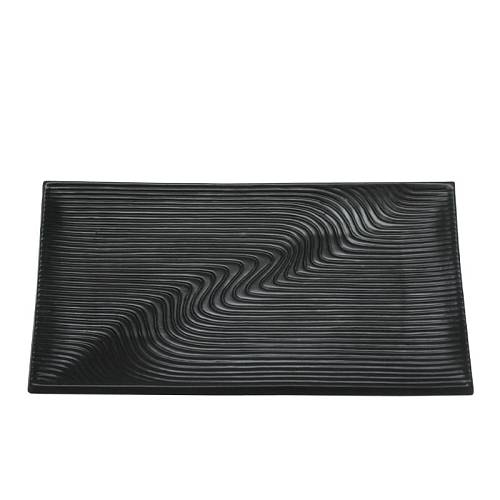 ΔΙΑΚΟΣΜΗΤΙΚΗ ΚΕΡΑΜΙΚΗ ΠΙΑΤΕΛΑ ΜΑΥΡΟ ΓΡΑΜΜΩΤΟ - 49.6x27x5cm 3/12ΚΙΒ