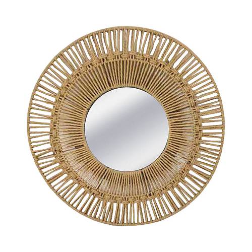 ΔΙΑΚΟΣΜΗΤΙΚΟΣ ΚΑΘΡΕΦΤΗΣ ΣΤΡΟΓΓΥΛΟΣ ΜΠΕΖ ΜΕ ΣΧΟΙΝΙ ΑΚΤΙΝΩΤΟ ΣΧΕΔΙΟ - Φ50x3cm 15ΚΙΒ