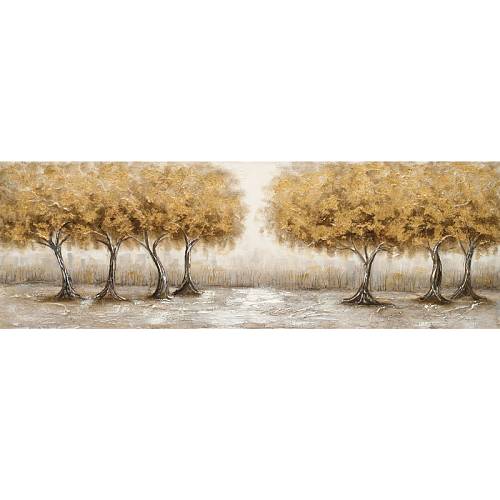 ΠΙΝΑΚΑΣ ΚΑΜΒΑΣ ΜΕ 7 ΧΡΥΣΑ ΔΕΝΤΡΑ - 50x150cm 6/KIB