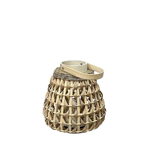 ΦΑΝΑΡΙ ΜΠΑΜΠΟΥ ΦΥΣΙΚΟ ΚΑΦΕ ΚΩΝΙΚΟ ΜΕ ΧΕΡΟΥΛΙ & ΓΥΑΛΙ ΚΕΡΙΟΥ - Φ26x25/40cm 8/KIB