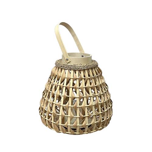 ΦΑΝΑΡΙ ΜΠΑΜΠΟΥ ΦΥΣΙΚΟ ΚΑΦΕ ΚΩΝΙΚΟ ΜΕ ΧΕΡΟΥΛΙ & ΓΥΑΛΙ ΚΕΡΙΟΥ - Φ31x31/44cm 8/KIB